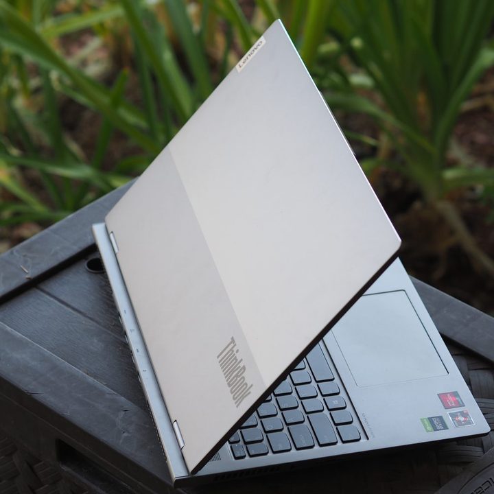 Lenovo ThinkBook 16p Gen 3 rear view showing lid and logo.