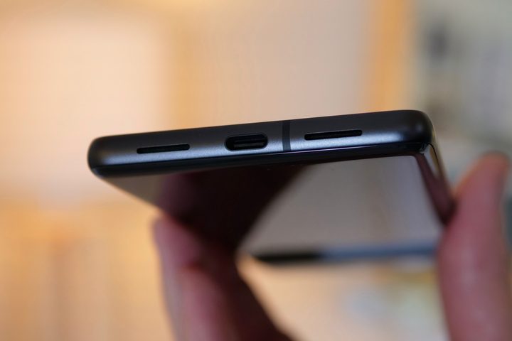 The Google Pixel 7's charging port.