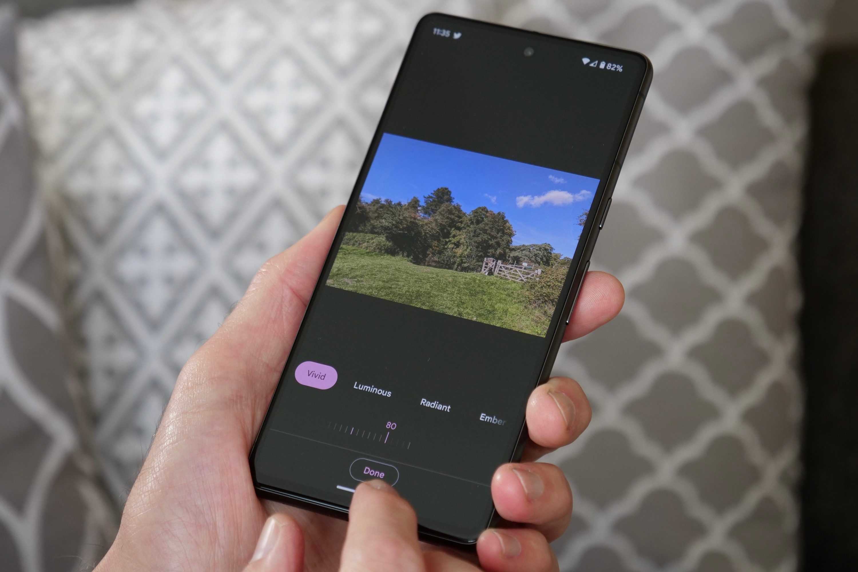 Editing a photo on the Google Pixel 7.