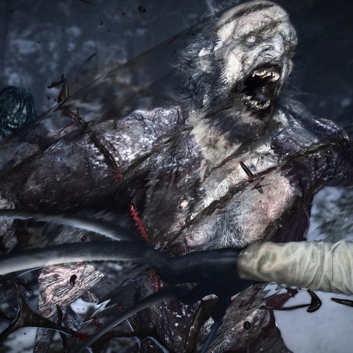 Player battling creature in Resident Evil Village Gold Edition.