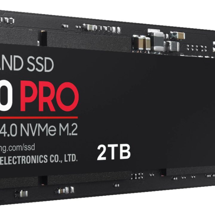 A Samsung 980 PRO 2TB solid-state drive on a white background.
