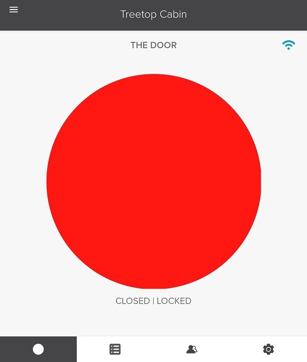 The Yale App showing a locked door.