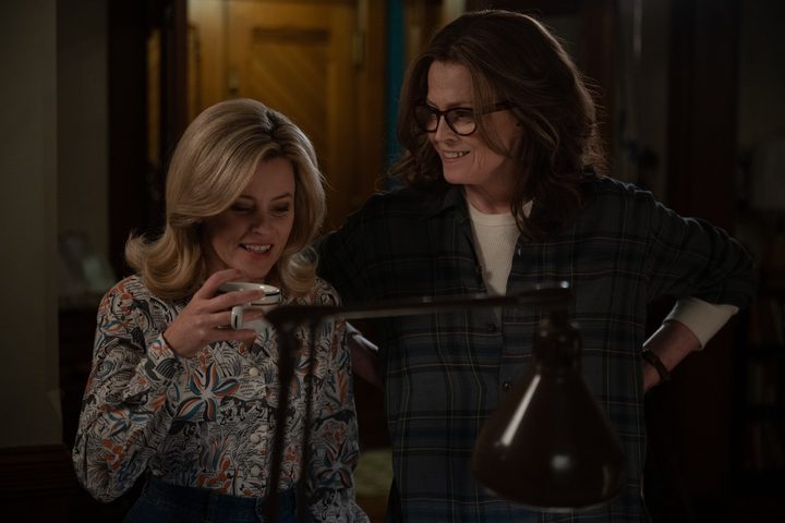 Sigourney Weaver looks at Elizabeth Banks in Call Jane.