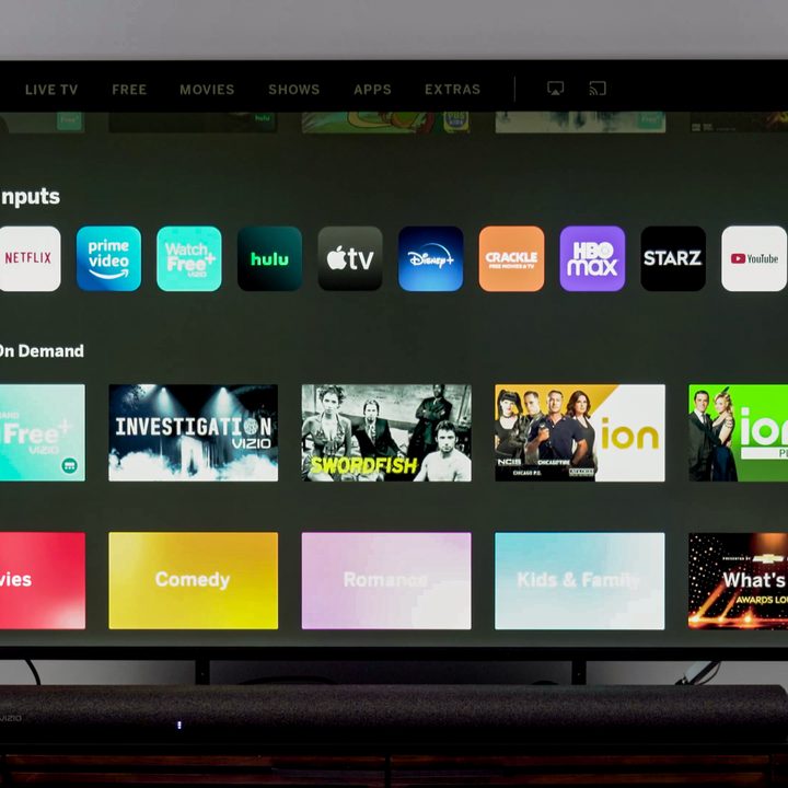 Vizio M-Series Quantum X TV showing app library.