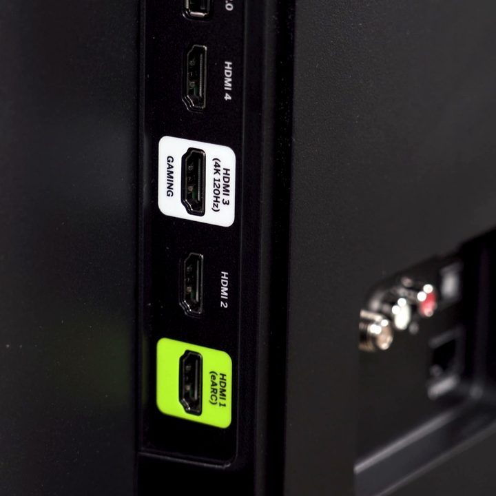 Port selection on the Vizio M-Series Quantum X TV.