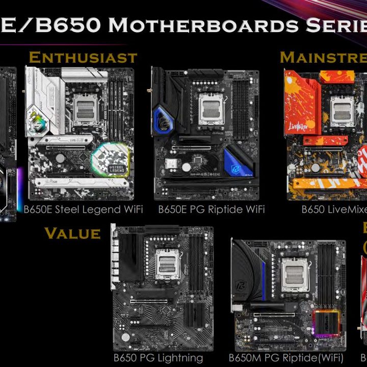New ASRock B650 motherboards.