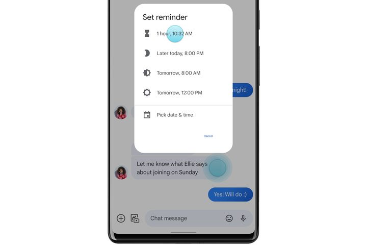 Automatic reminder in Messages.