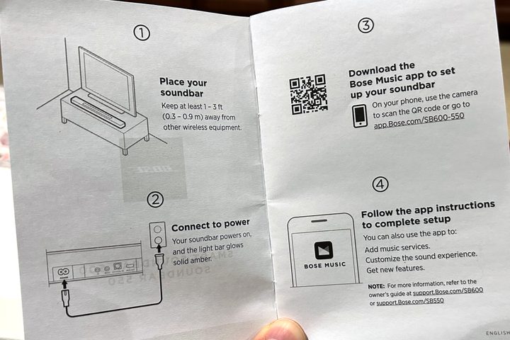 Bose Smart Soundbar 600 quick start guide.