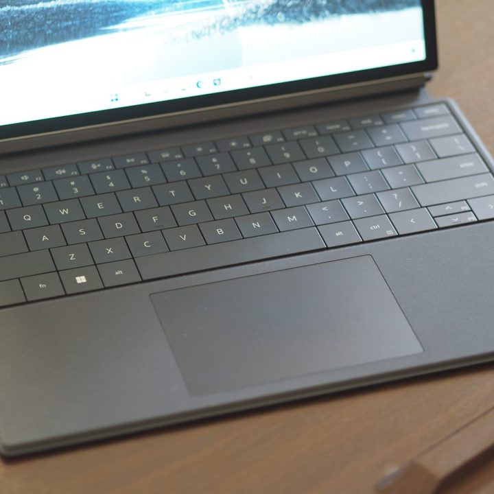 Dell XPS 13 2-in-1 top down view showing folio keyboard.