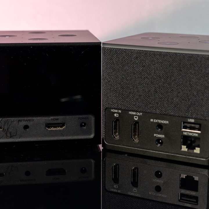 Old Fire TV Cube (left) and 2022 Fire TV Cube (right).