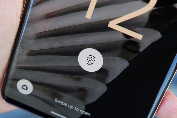 In-screen fingerprint sensor on the Pixel 7 Pro.