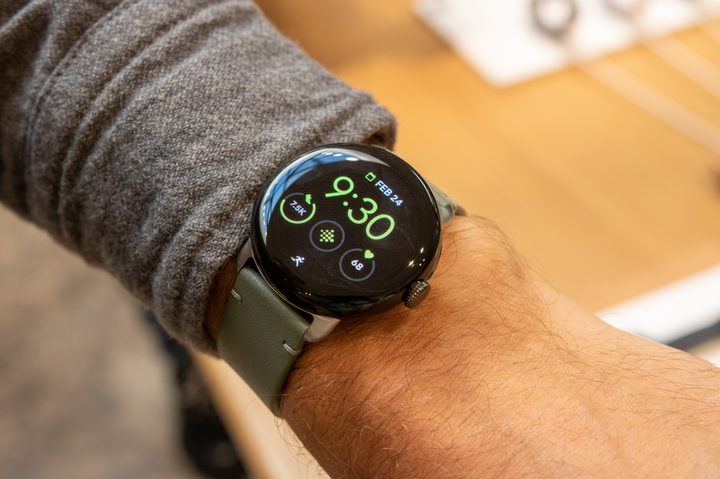 Google Pixel Watch on a wrist.