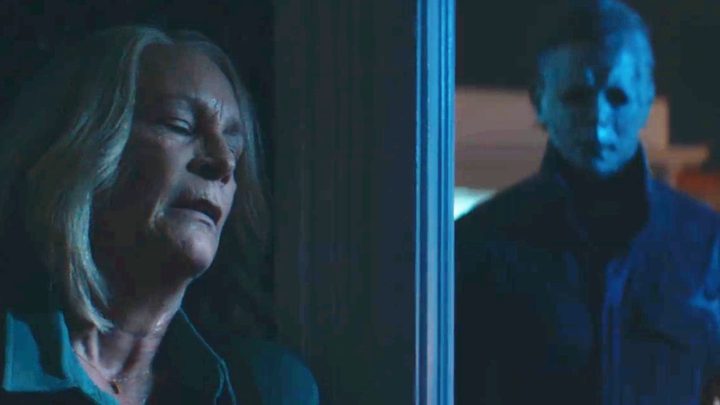 Laurie hides from Michael in Halloween Ends.