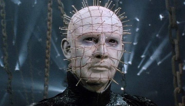 Pinhead gazes ahead in Hellraiser.