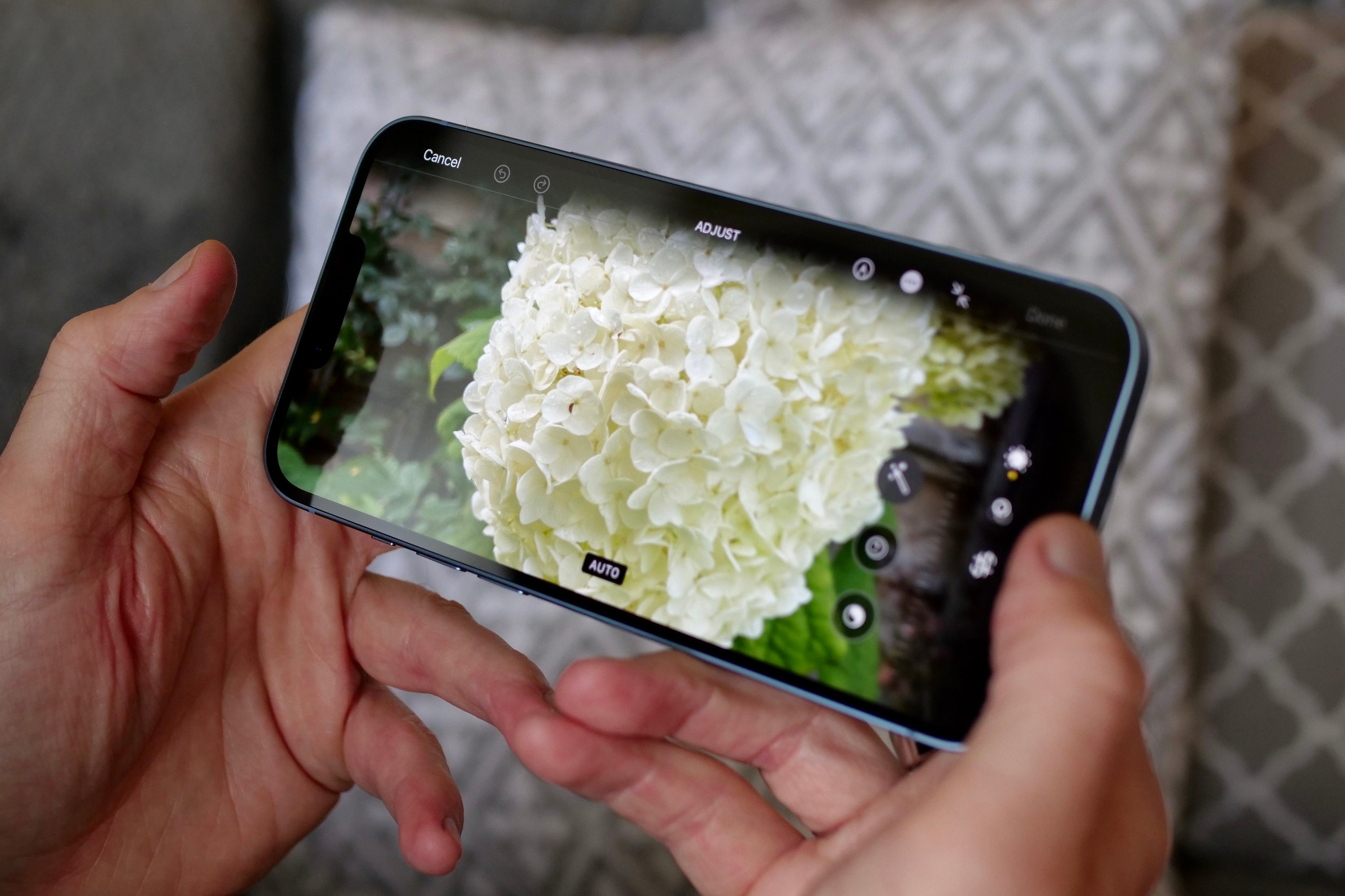 Editing a photo on the iPhone 14 Plus.