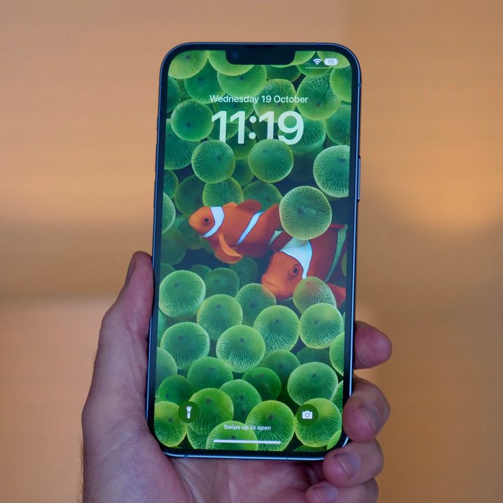 The iPhone 14 Plus's screen.