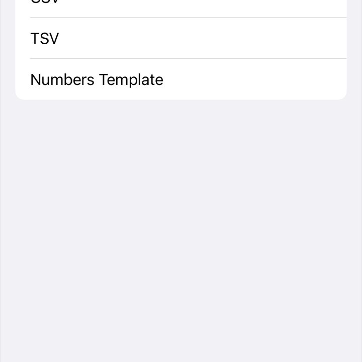 Excel in the Export menu.