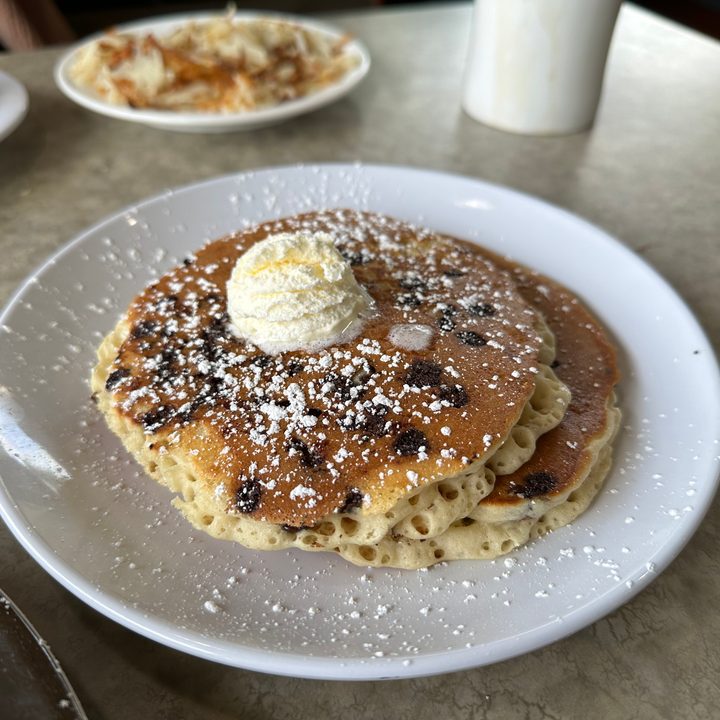 Photo of chocolate chip pancakes, taken with the iPhone 14 Pro.