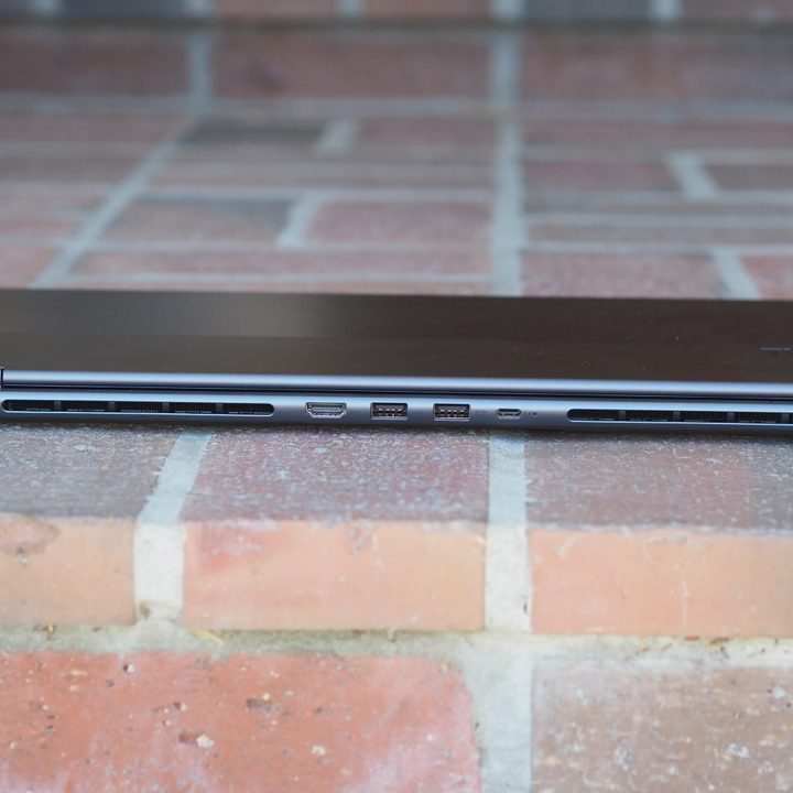 Lenovo ThinkBook Plus Gen 3 rear view showing ports.