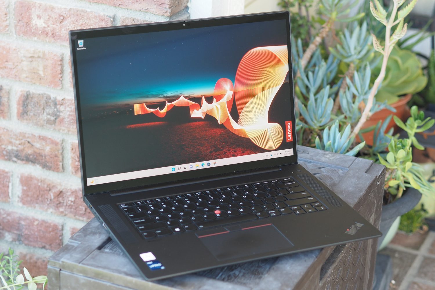 Lenovo ThinkPad X1 Extreme Gen 5 front angled view showing display and keyboard deck.