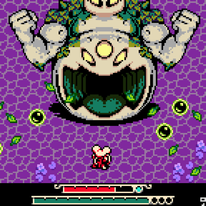 Mina faces down a boss with its mouth wide open in Mina the Hollower.