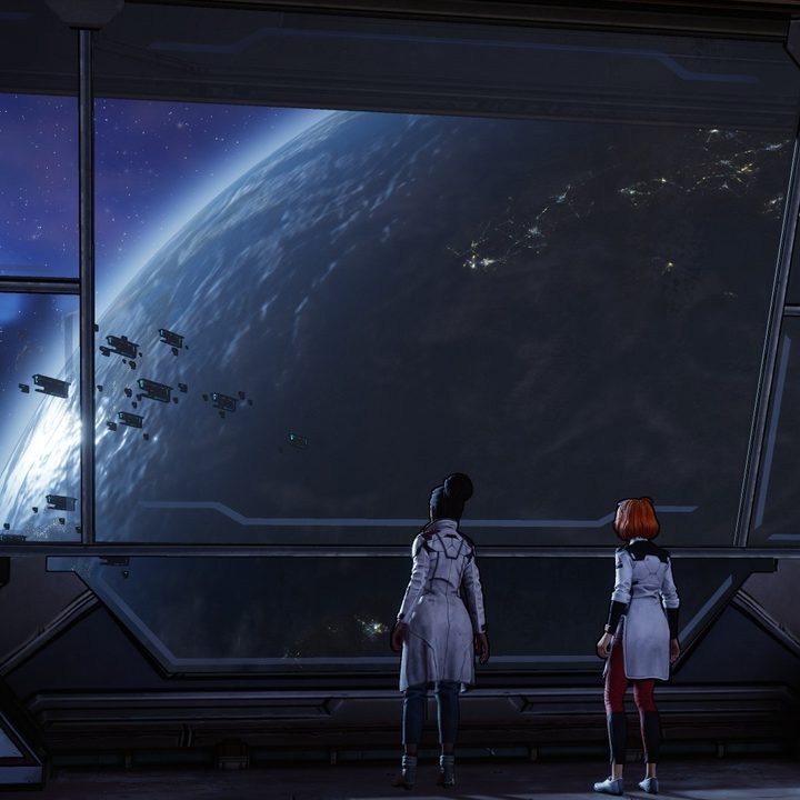 Anu looking out at space