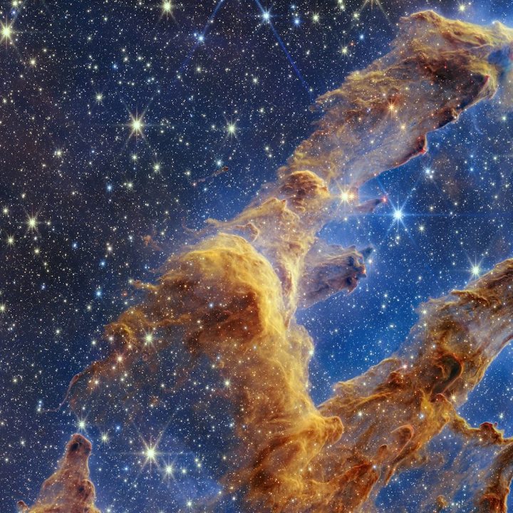 The Pillars of Creation, imaged by the James Webb Space Telescope