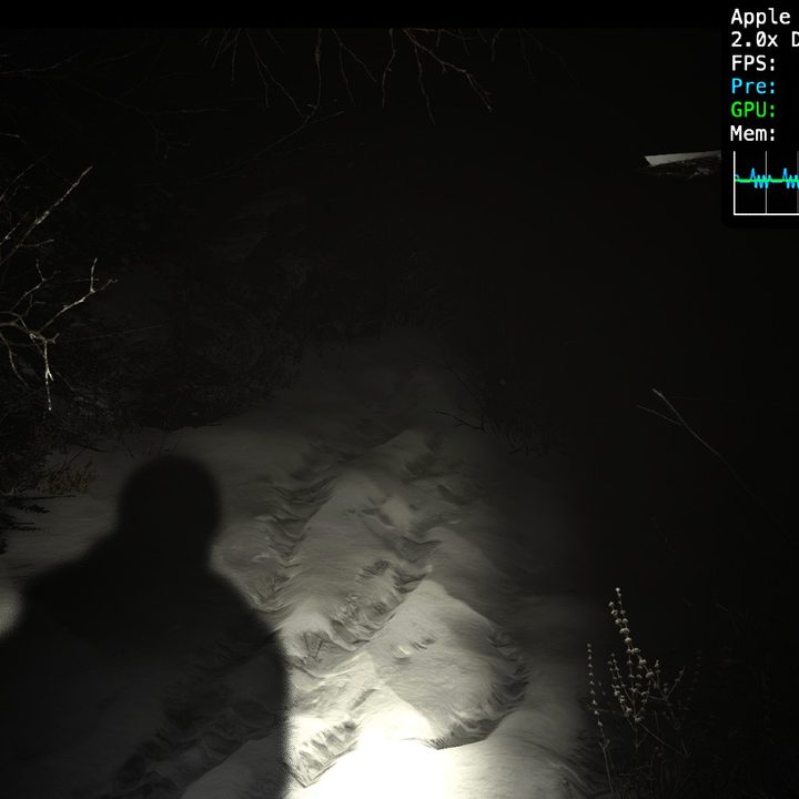 A dark screenshot from Resident Evil Village on Mac.
