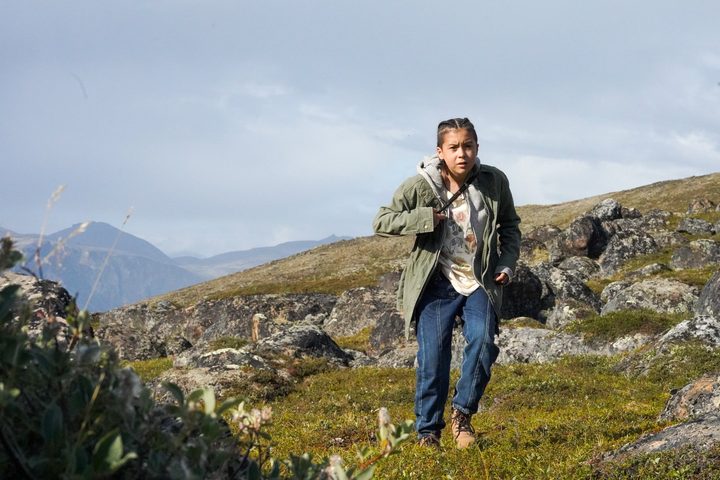 Nalajoss Ellsworth hikes up a mountain in a scene from Slash/Back.