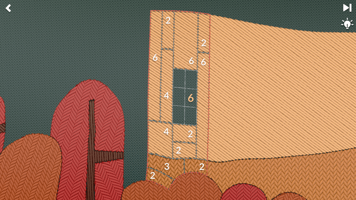 An embroidery puzzle in the game Stitch.