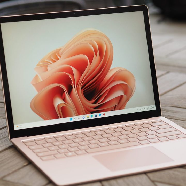 Microsoft Surface Laptop 5 15 front angled view showing display and keyboard deck.
