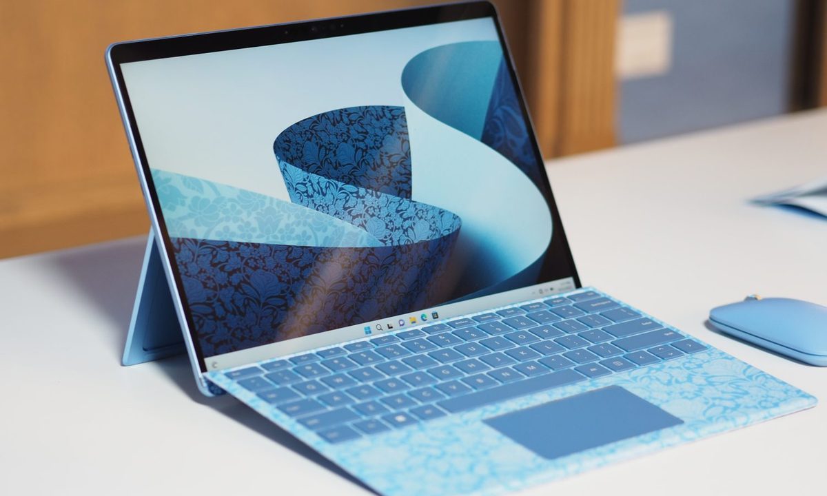 The blue edition of the Surface Pro 9.