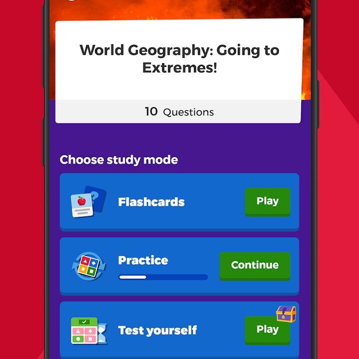 Kahoot app tests.