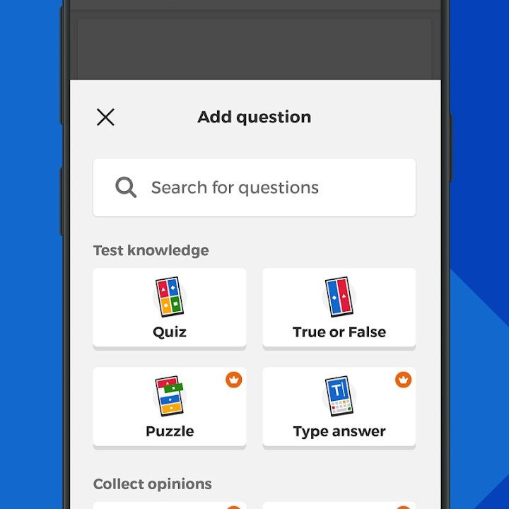 Kahoot app make your own tests.