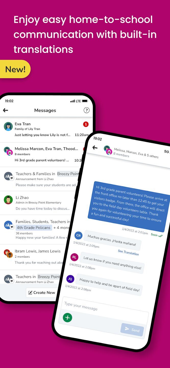Seesaw app chats.