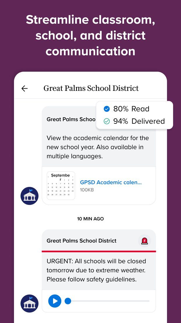 Remind: School Communication app chat features.