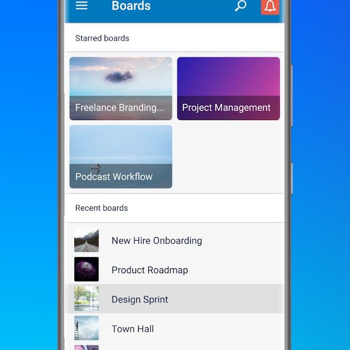 Trello app boards.