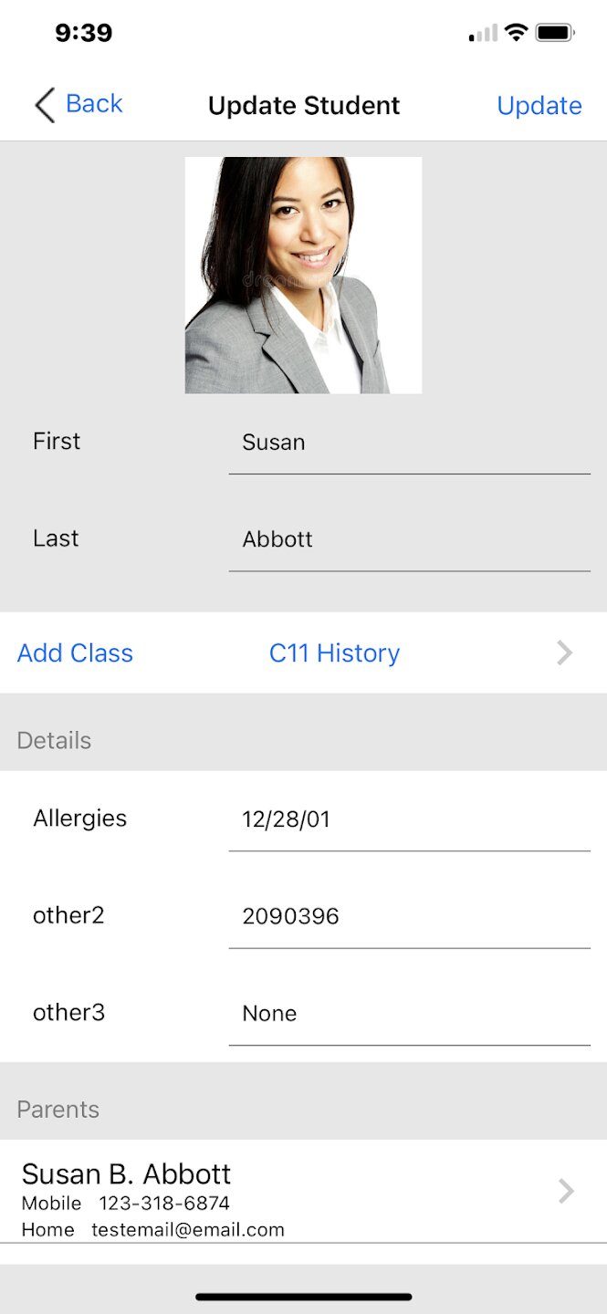 Teacher's Assistant Pro student details.