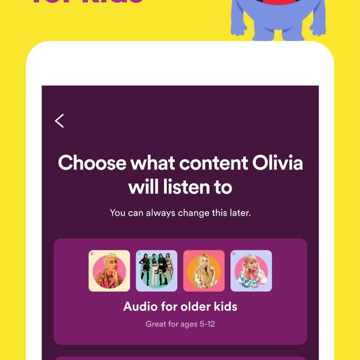 Spotify Kids parental controls.