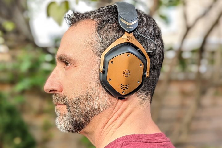 Side view of man wearing V-Moda Crossfade 3 Wireless.