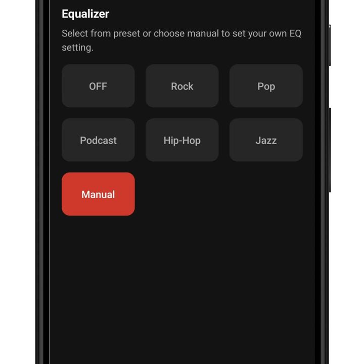 V-Moda Headphone Editor app EQ screen.