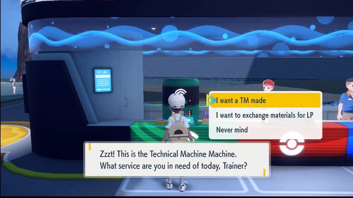 A trainer accessing a TM Machine.