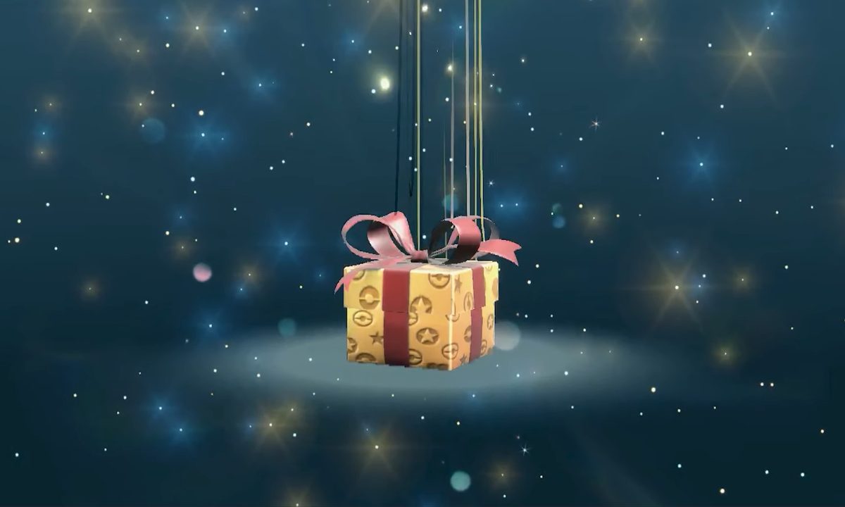 A glowing yellow present.