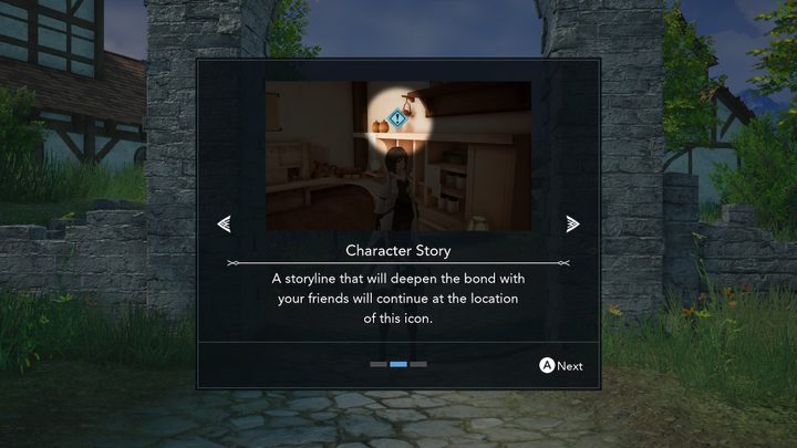 A menu in Harvestella describing a Character Story.