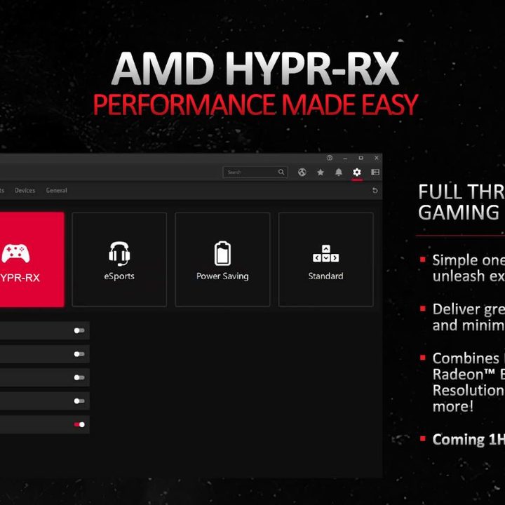 AMD Hypr-RX technology explained in a slide.