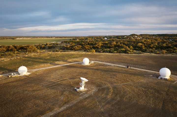 Satellite ground stations.