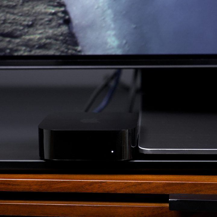 An Apple TV 4K streaming box.