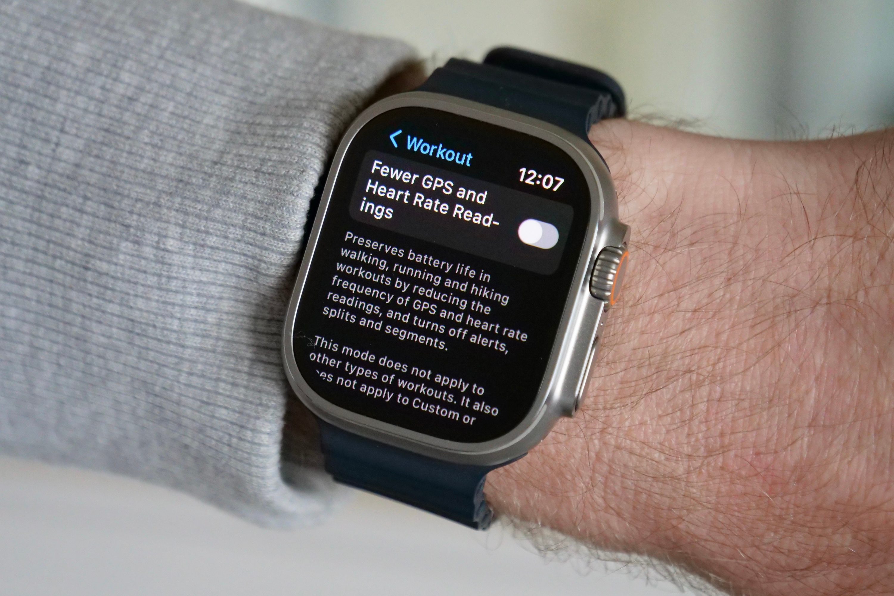 Low Power Mode on the Apple Watch Ultra.