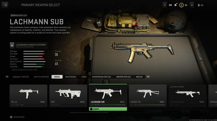 The Lachmann Sub in Modern Warfare II.