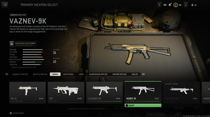 The Vaznev-9K in Modern Warfare II.